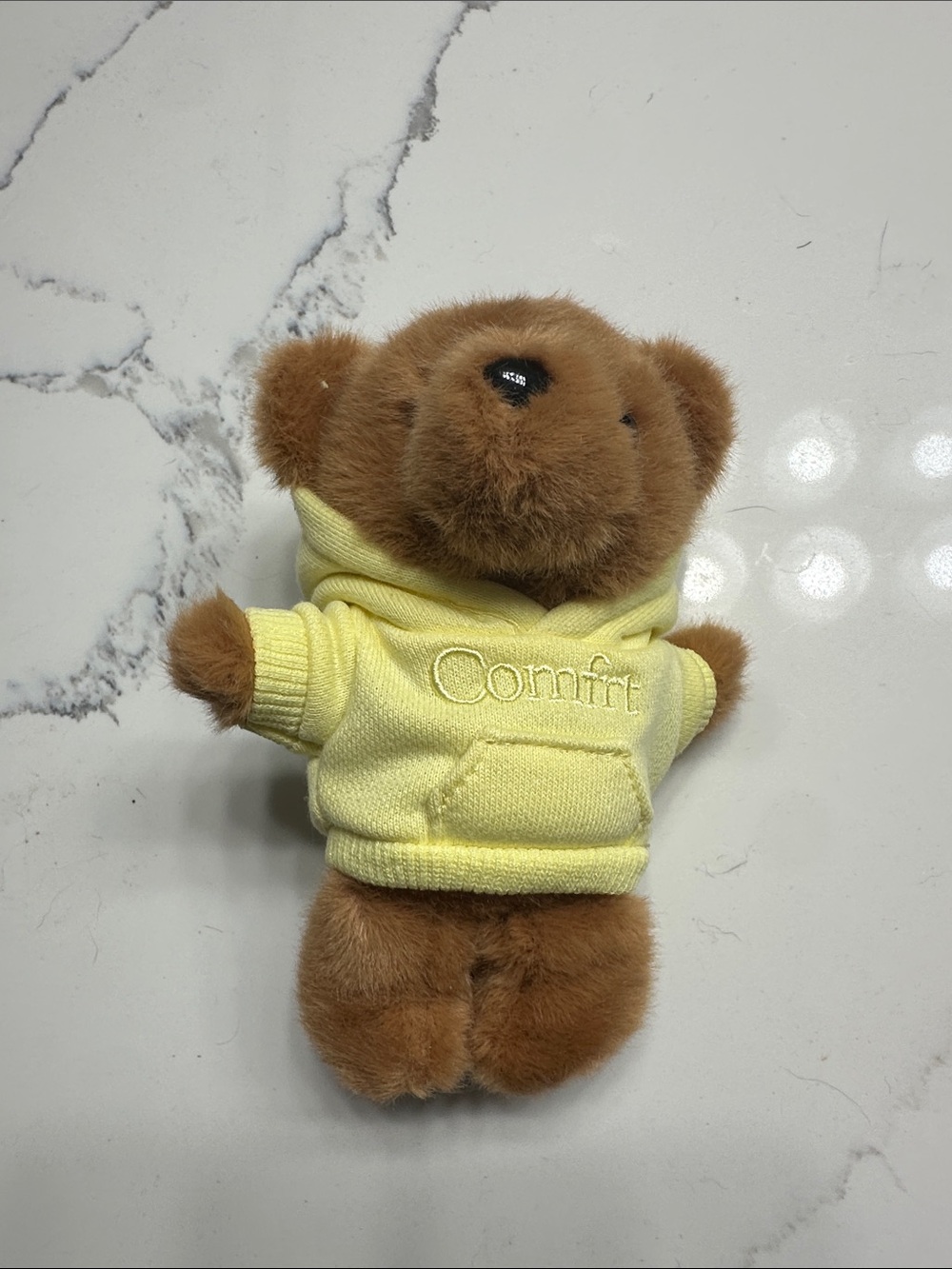 Yellow Plush Comfrt Teddy Bear Keychain NWT